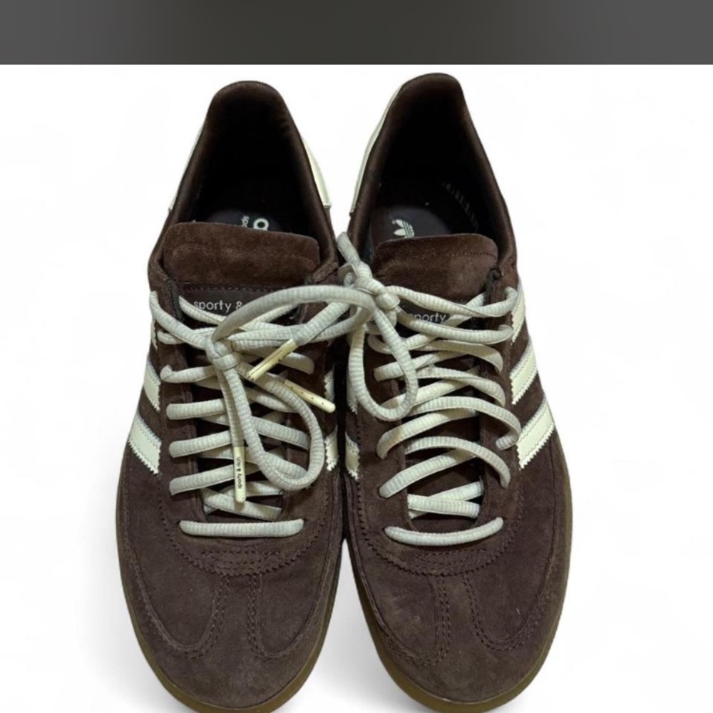 adidas x Sporty & Rich Suede Low-Top Sneakers in Brown & White - Picture 3 of 3